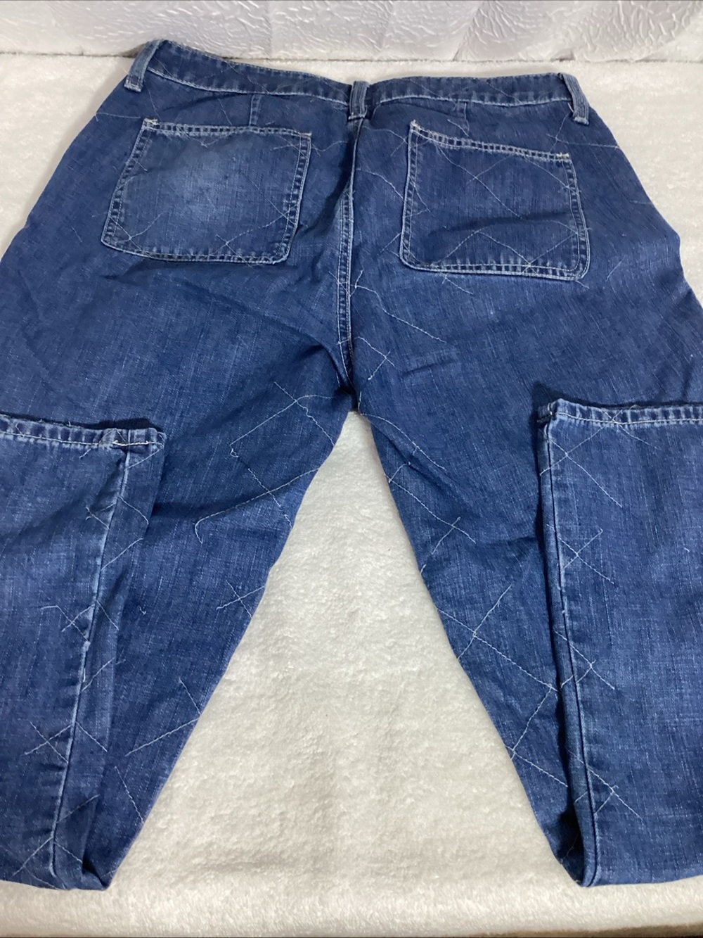 Lucky Brand Woman 10/30 Button Fly High Rise Tomboy Red Heart Patches Blue Denim - Picture 7 of 7